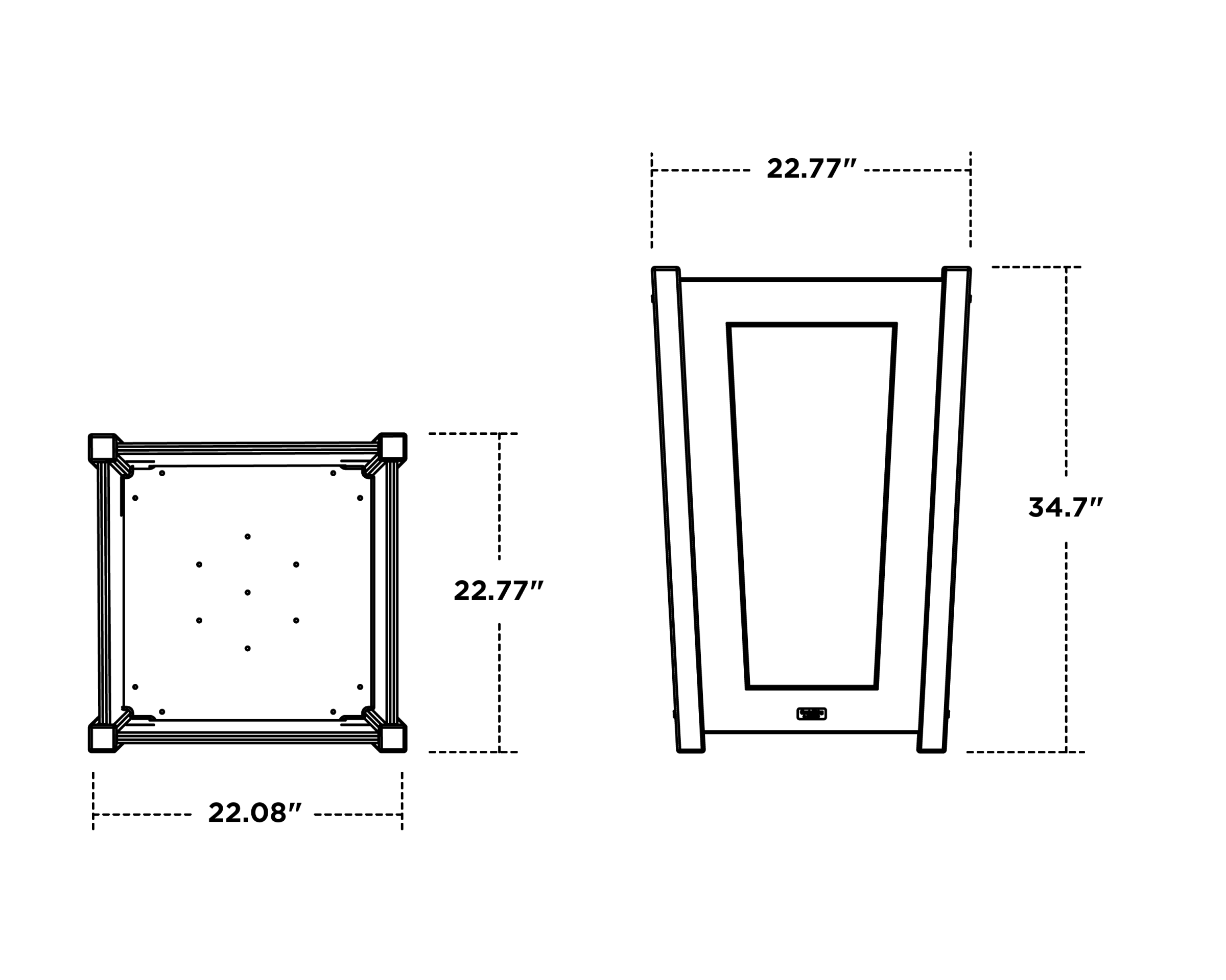 Dimensions for Country Living Large Tapered Square Planter Box
