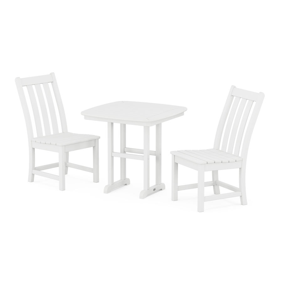 POLYWOOD Vineyard Side Chair 3-Piece Dining Set in White