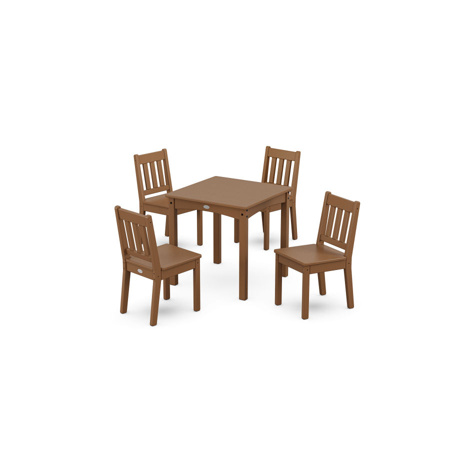 POLYWOOD Vineyard Kids 5-Piece Dining Set in Teak