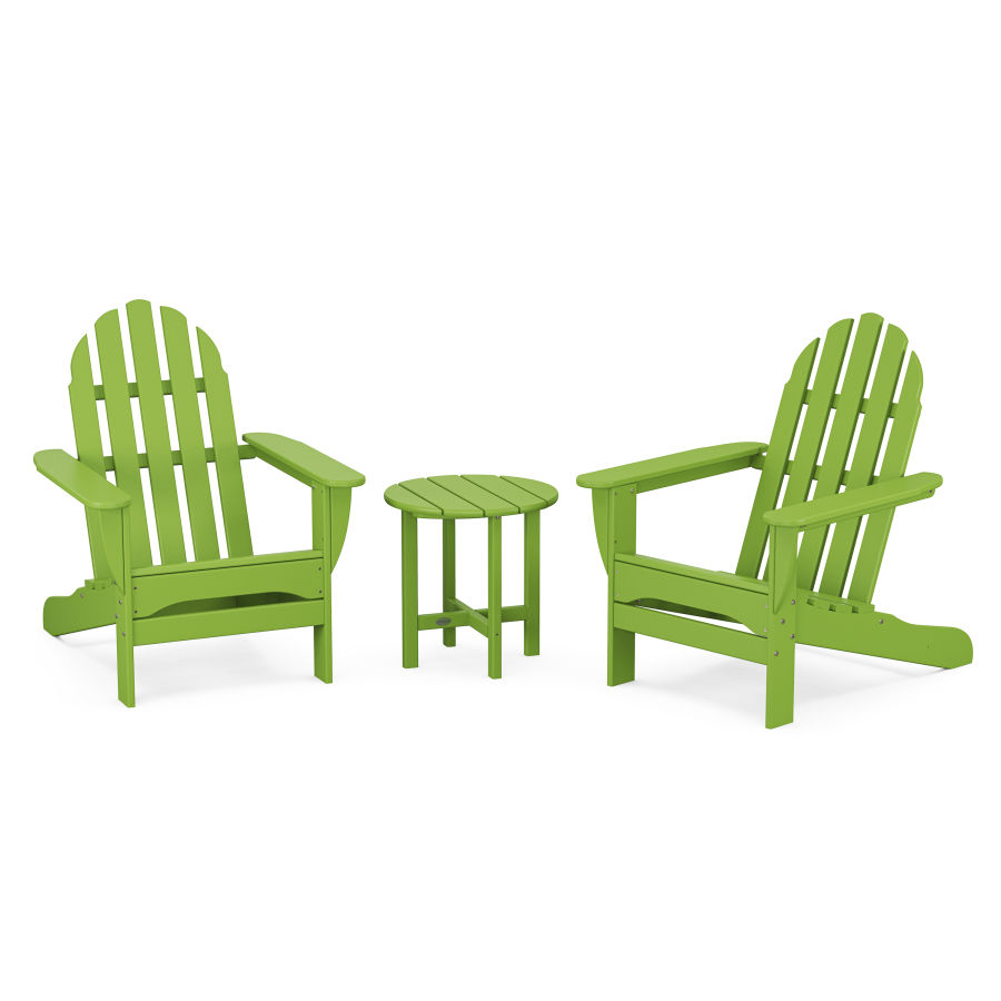POLYWOOD Classic Adirondack 3-Piece Set in Lime