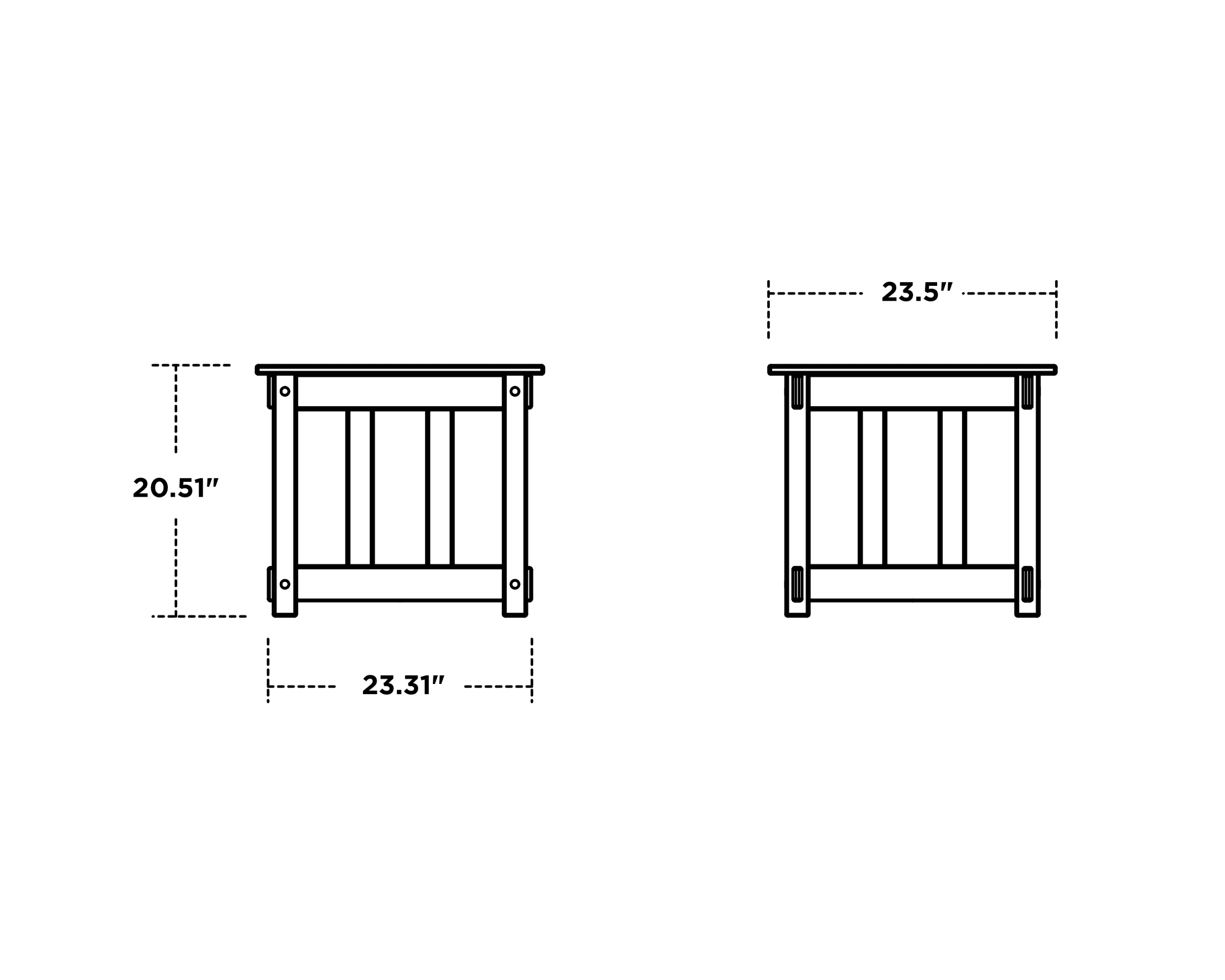 Dimensions for Acadia Large Square Planter Box