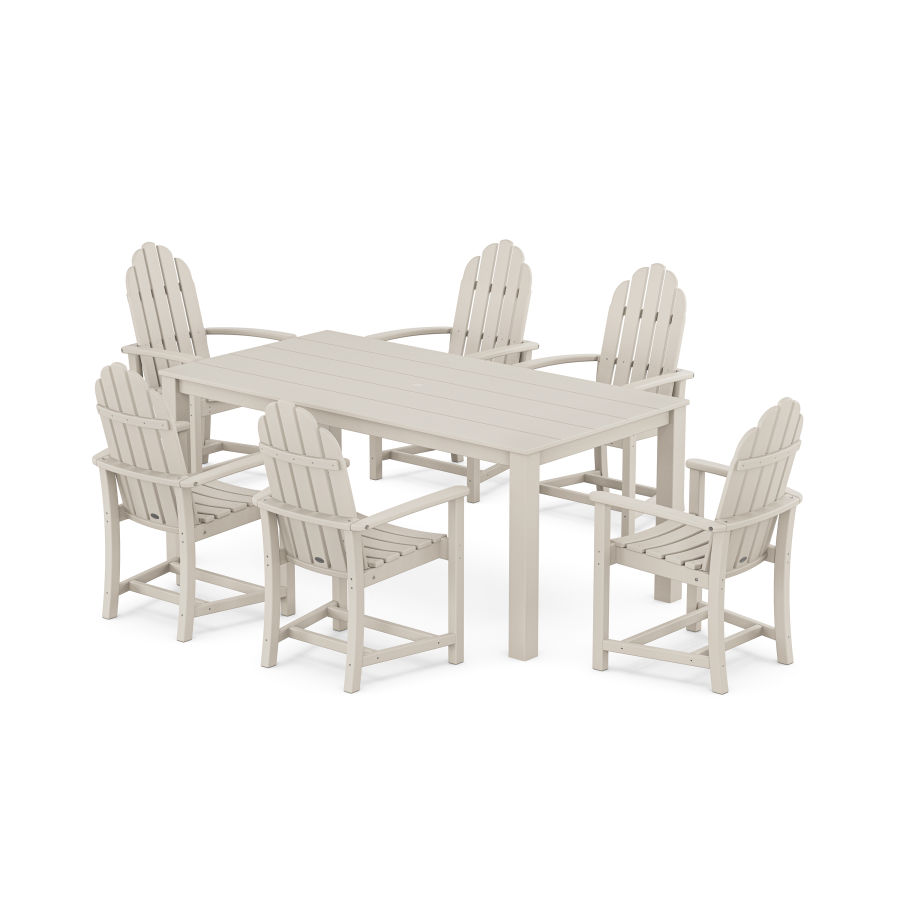 POLYWOOD Classic Adirondack 7-Piece Parsons Dining Set in Sand