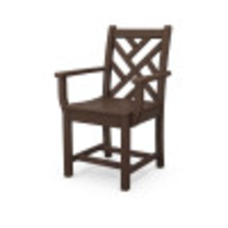 POLYWOOD Chippendale Dining Arm Chair in Mahogany