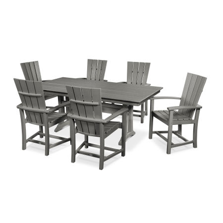 POLYWOOD Quattro 7-Piece Farmhouse Dining Set with Trestle Legs