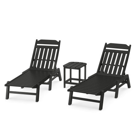 Country Living 3-Piece Chaise Set in Black