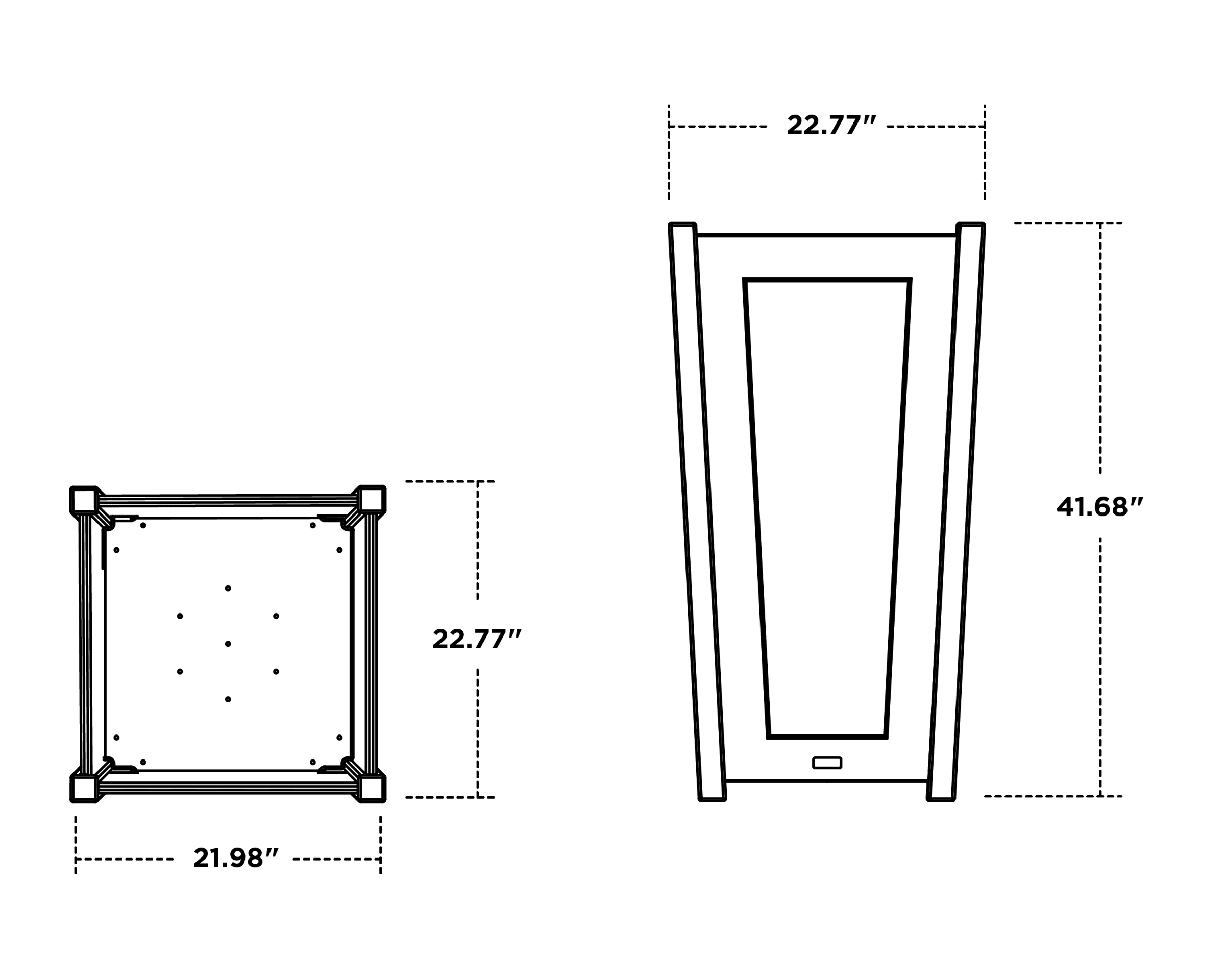 Dimensions for Country Living Large Tapered Square Tall Planter Box