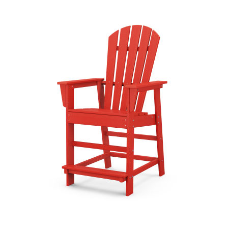 POLYWOOD South Beach Counter Chair in Sunset Red