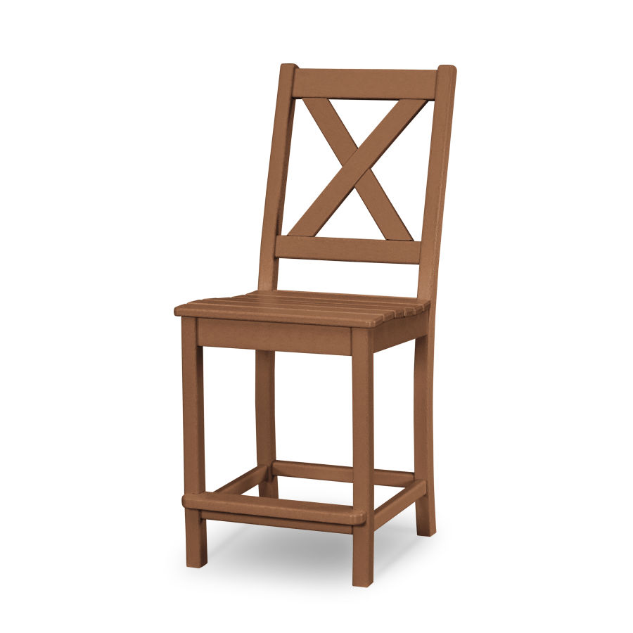 POLYWOOD Braxton Counter Side Chair in Teak