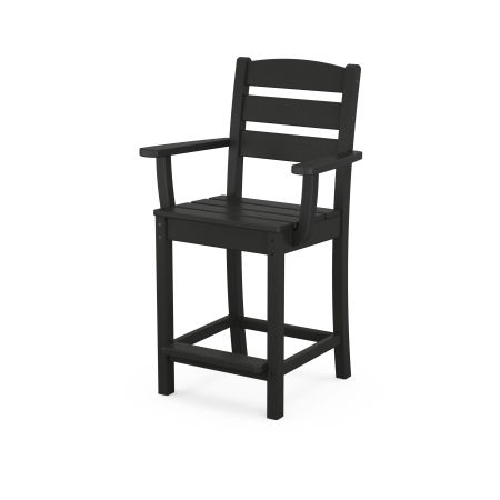 POLYWOOD Lakeside Counter Arm Chair in Black