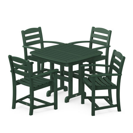 La Casa Café 5-Piece Arm Chair Dining Set in Green