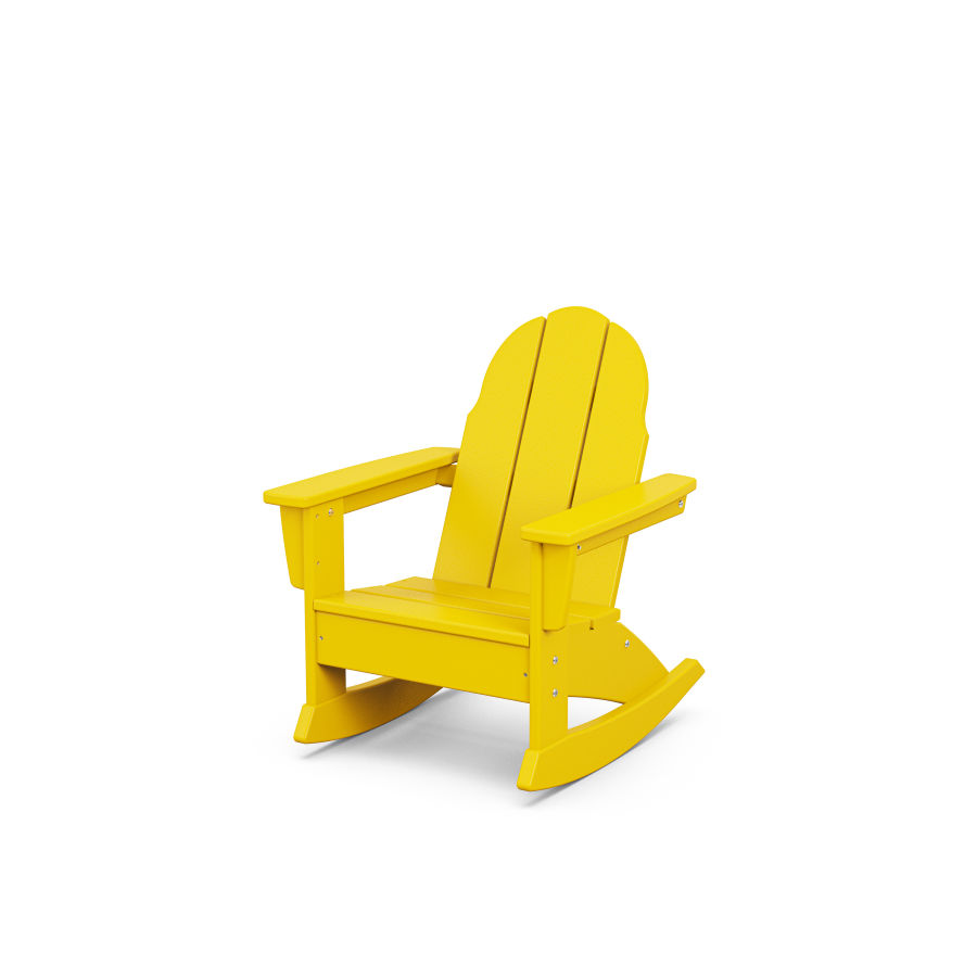 POLYWOOD Kids Vineyard Adirondack Rocking Chair in Lemon