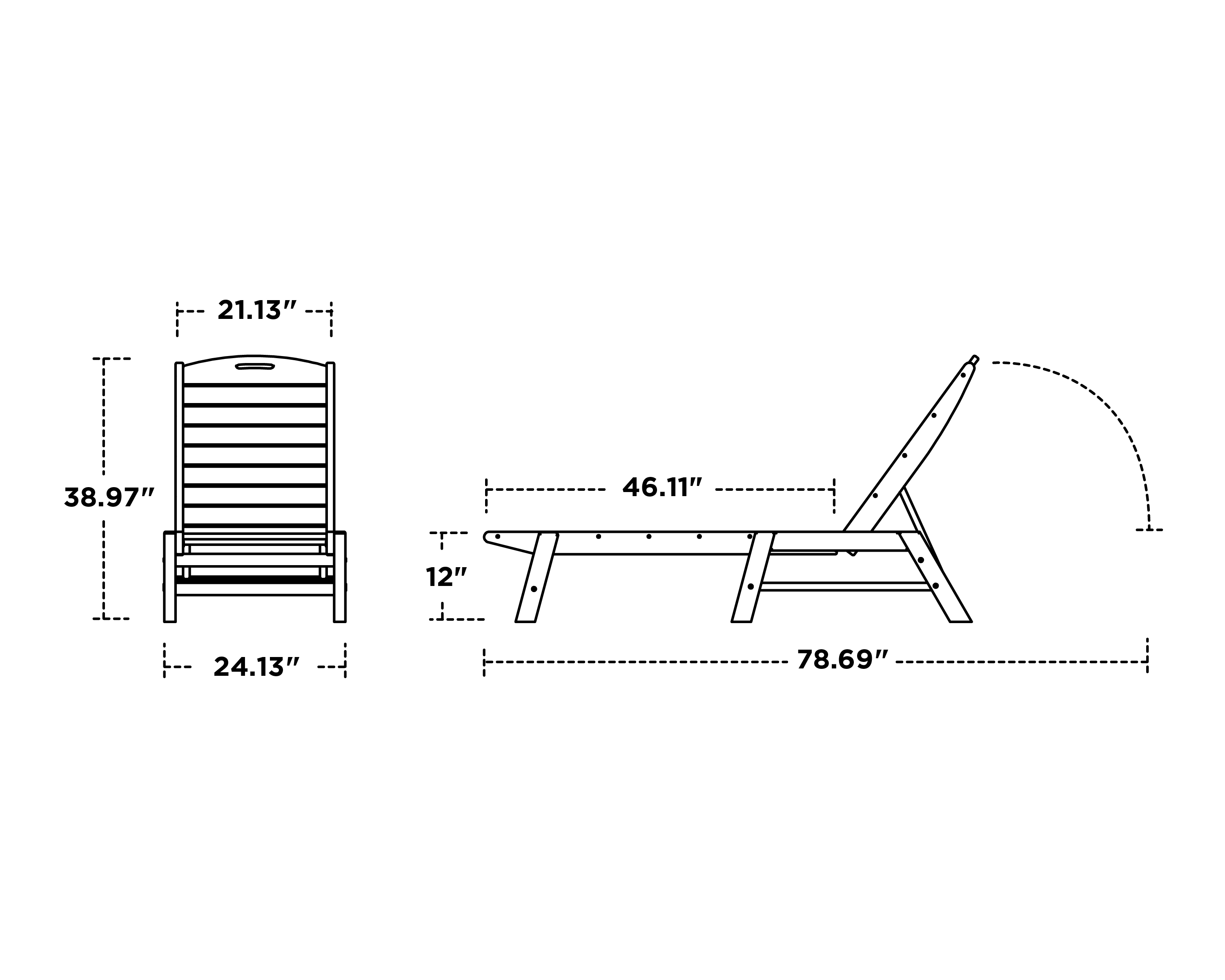 Dimensions for Nautical Chaise