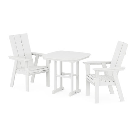 Modern Adirondack 3-Piece Dining Set in White