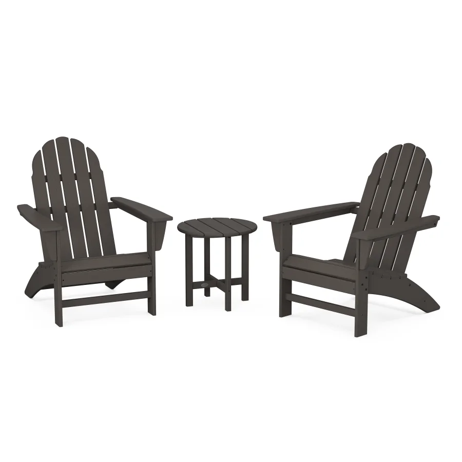 POLYWOOD Vineyard 3-Piece Adirondack Set in Vintage Finish