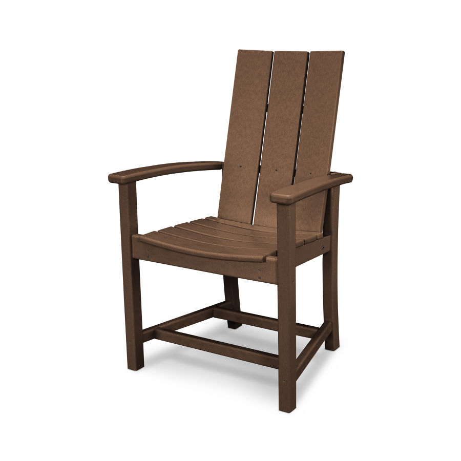 POLYWOOD Modern Upright Adirondack Chair in Teak