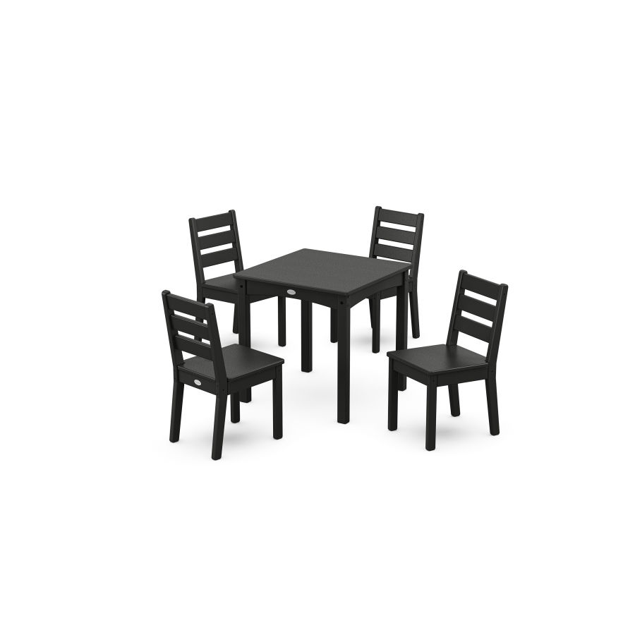 POLYWOOD Lakeside Kids 5-Piece Dining Set in Black