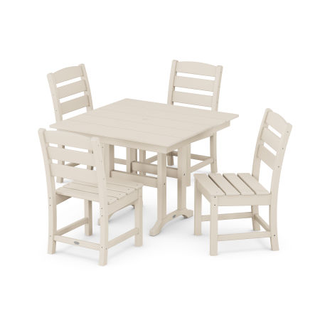 Lakeside Side Chair 5-Piece Farmhouse Dining Set in Sand