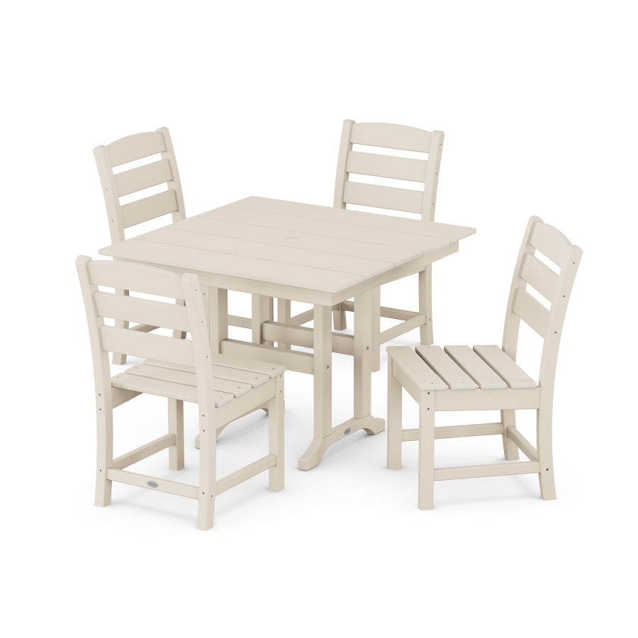 POLYWOOD Lakeside Side Chair 5-Piece Farmhouse Dining Set in Sand