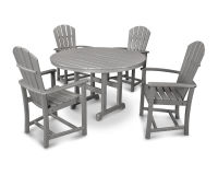 POLYWOOD® Palm Coast 5-Piece Round Farmhouse Dining Set - PWS240-1