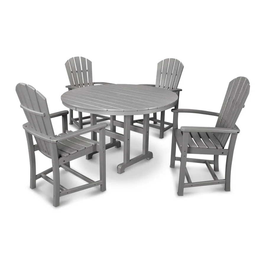 POLYWOOD Palm Coast 5-Piece Round Farmhouse Dining Set