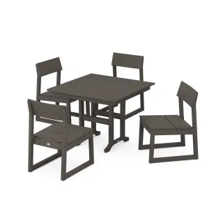 POLYWOOD EDGE Side Chair 5-Piece Farmhouse Dining Set in Vintage Finish