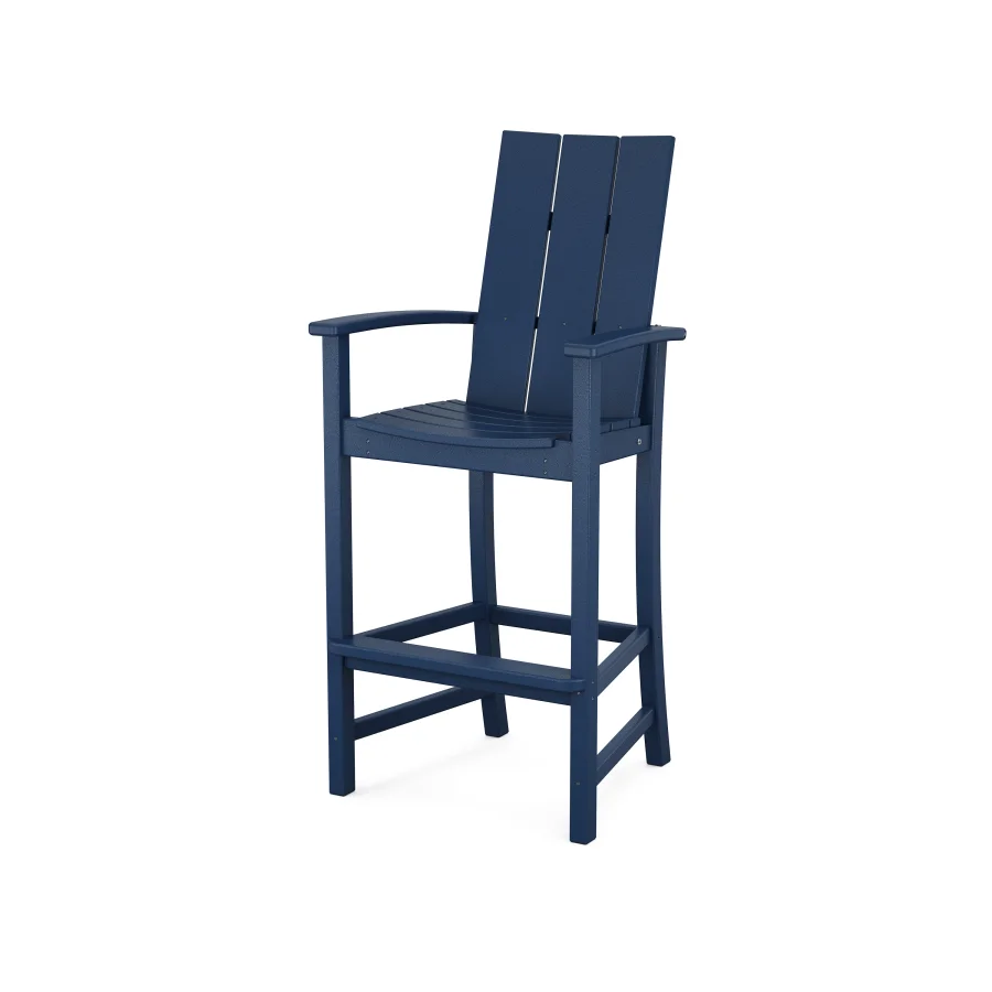 POLYWOOD Modern Adirondack Bar Chair in Navy