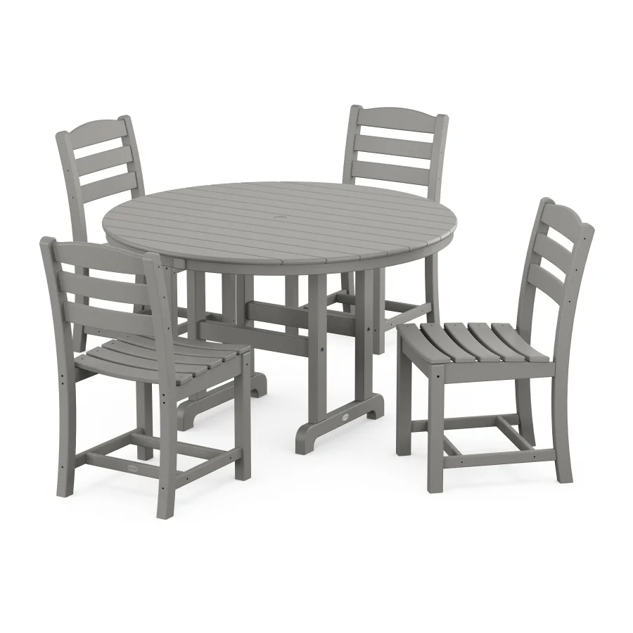 POLYWOOD La Casa Café Side Chair 5-Piece Round Farmhouse Dining Set