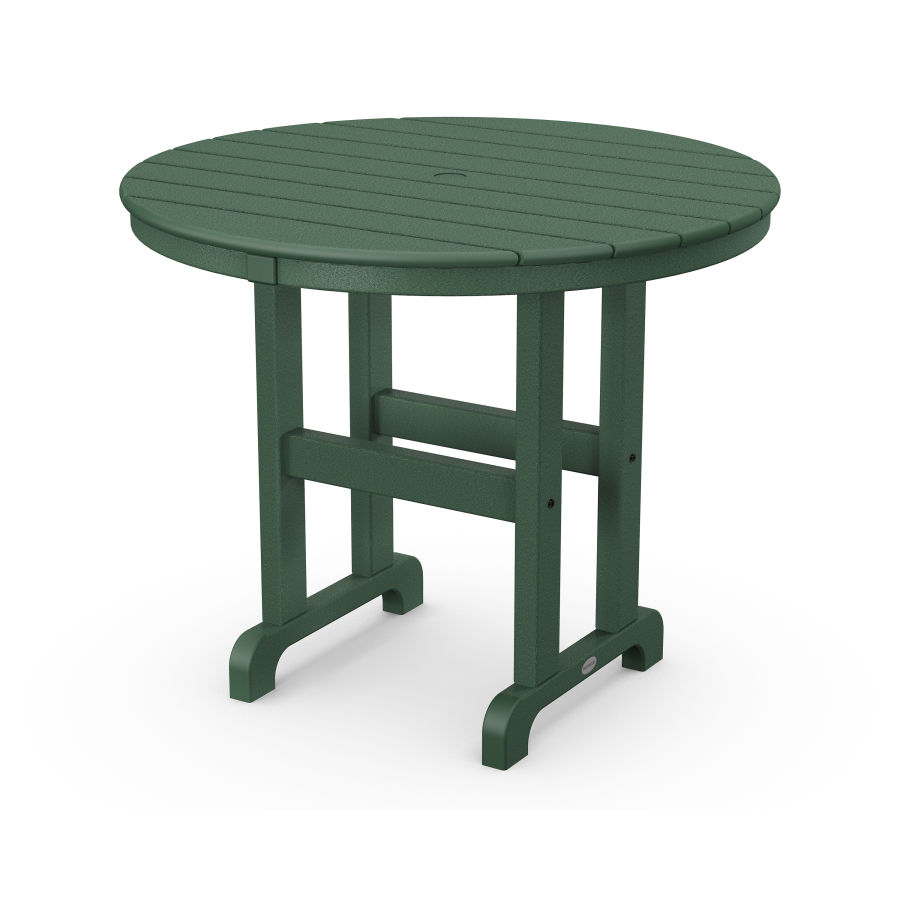 POLYWOOD 36" Round Farmhouse Dining Table in Green