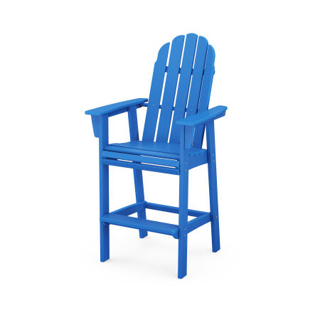 POLYWOOD Vineyard Curveback Adirondack Bar Chair in Pacific Blue