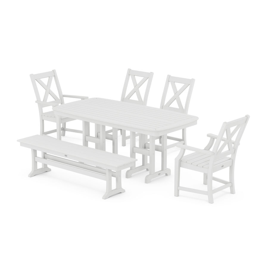 POLYWOOD Braxton 6-Piece Dining Set in White