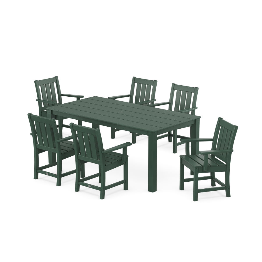 POLYWOOD Oxford Arm Chair 7-Piece Parsons Dining Set in Green