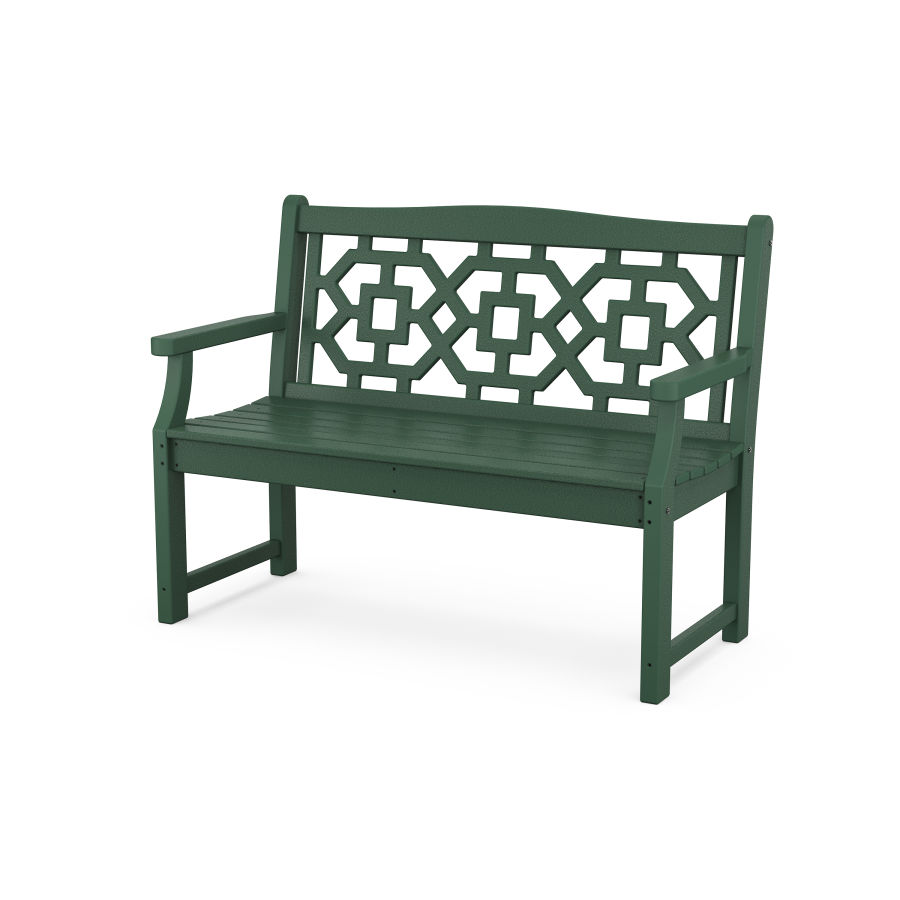 POLYWOOD Chinoiserie 48” Garden Bench in Green