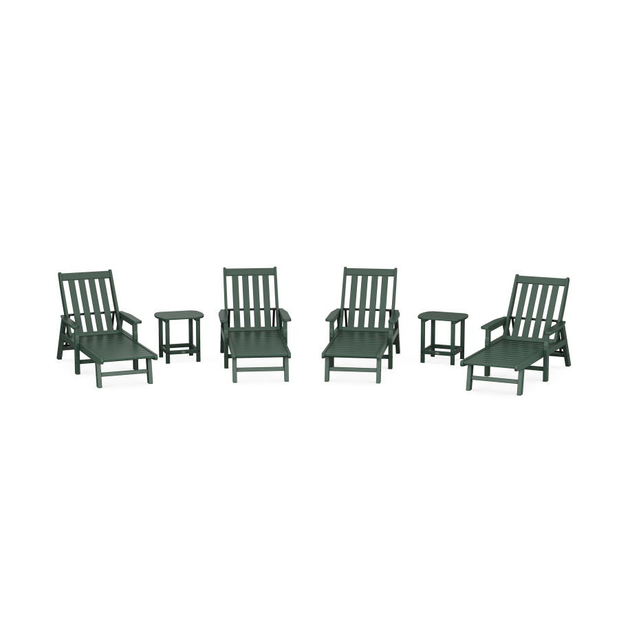 POLYWOOD Vineyard 6-Piece Chaise with Arms Set in Green