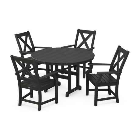 Braxton 5-Piece Round Dining Set in Black