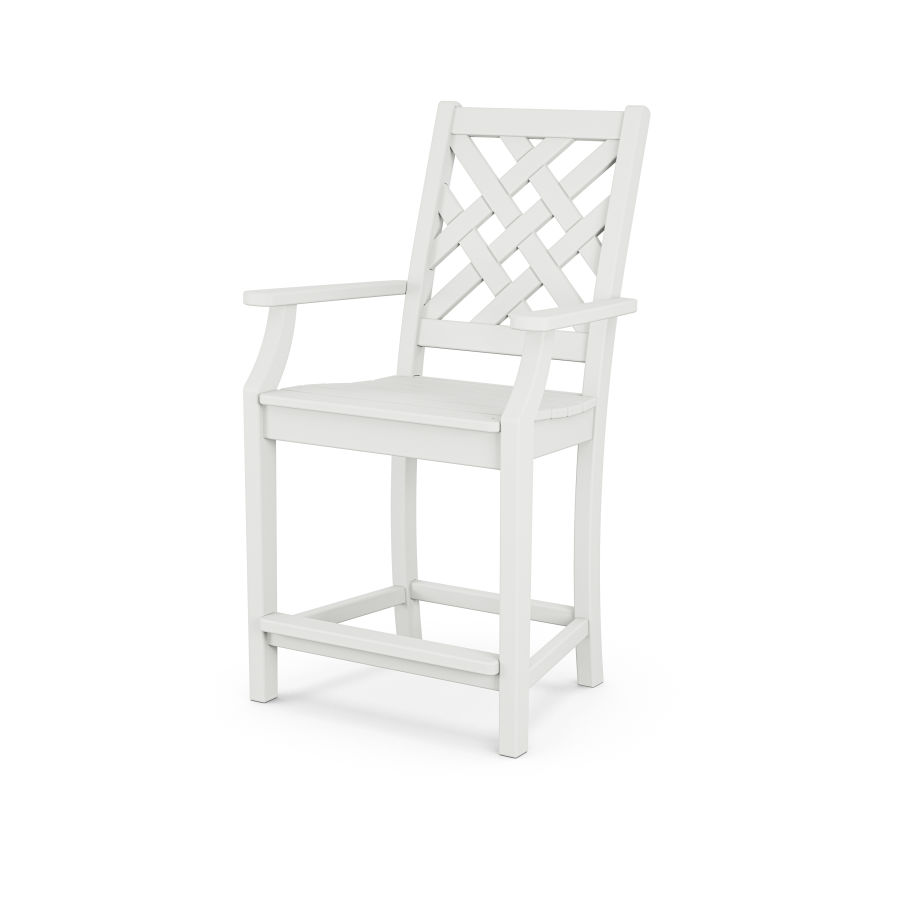 POLYWOOD Wovendale Counter Arm Chair in White