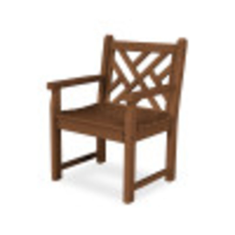 POLYWOOD Chippendale Garden Arm Chair in Teak