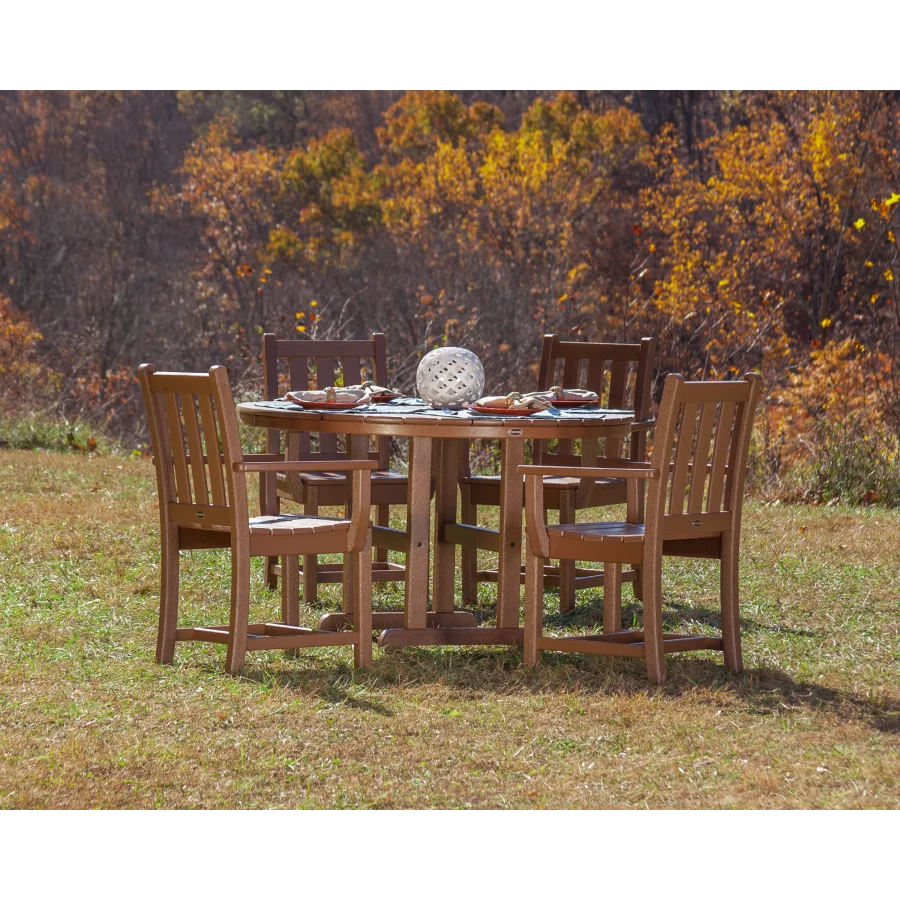 Traditional Garden 5-Piece Round Farmhouse Dining Set