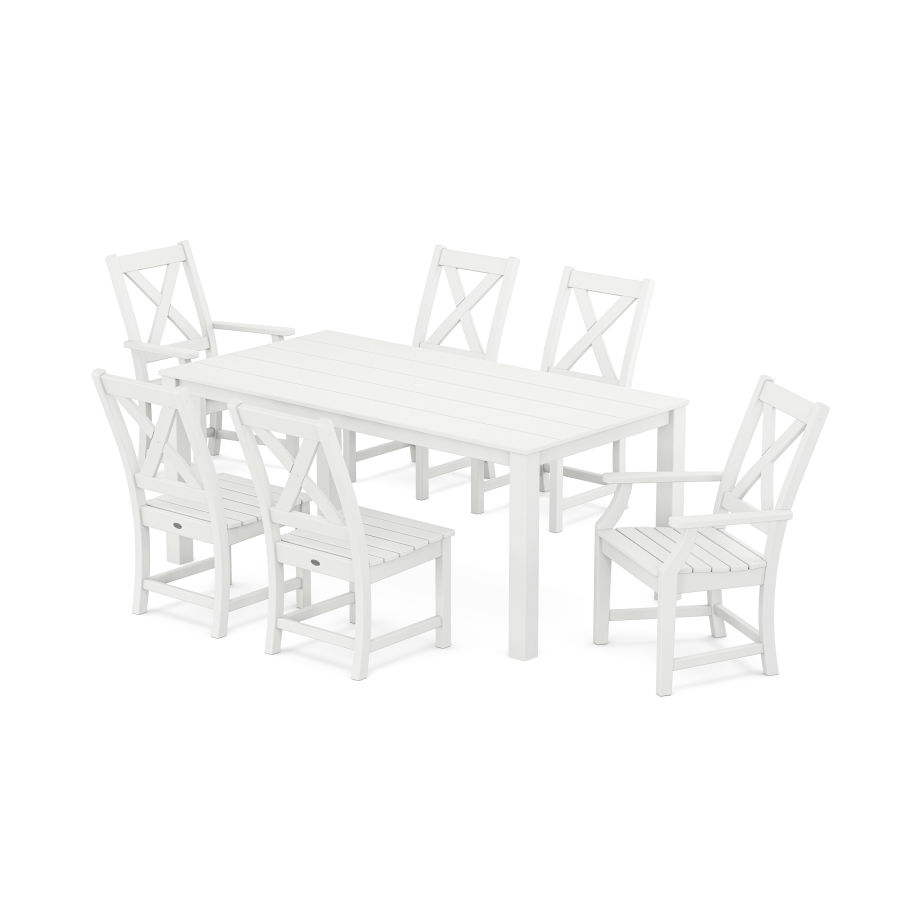 POLYWOOD Braxton 7-Piece Parsons Dining Set in White