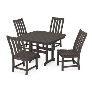 Vineyard Side Chair 5-Piece Dining Set with Trestle Legs in Vintage Finish