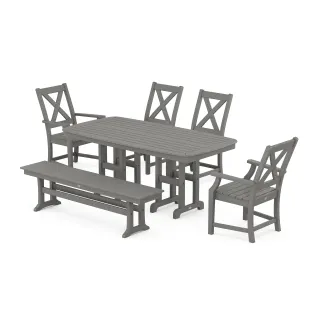 POLYWOOD Braxton 6-Piece Dining Set with Bench