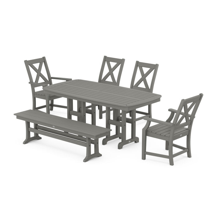 POLYWOOD Braxton 6-Piece Dining Set with Bench