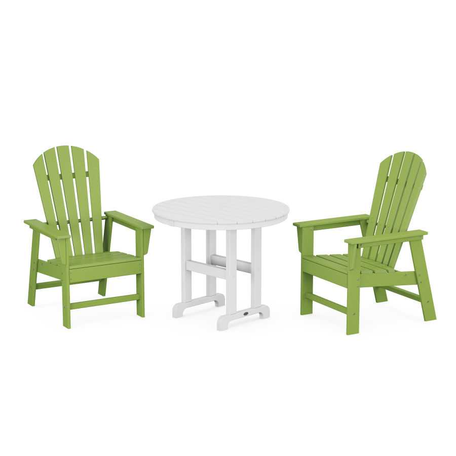 POLYWOOD South Beach 3-Piece Round Dining Set in Lime