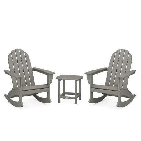 Vineyard 3-Piece Adirondack Rocking Chair Set with South Beach 18" Side Table