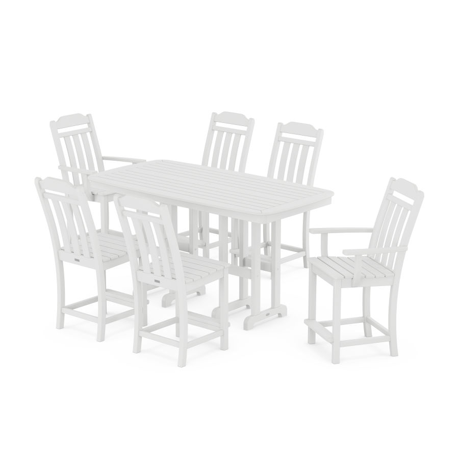 POLYWOOD Country Living 7-Piece Counter Set in White