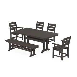 POLYWOOD Lakeside 6-Piece Dining Set with Trestle Legs in Vintage Finish