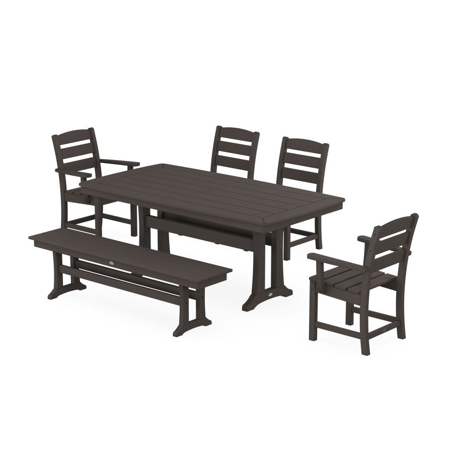 POLYWOOD Lakeside 6-Piece Dining Set with Trestle Legs in Vintage Finish