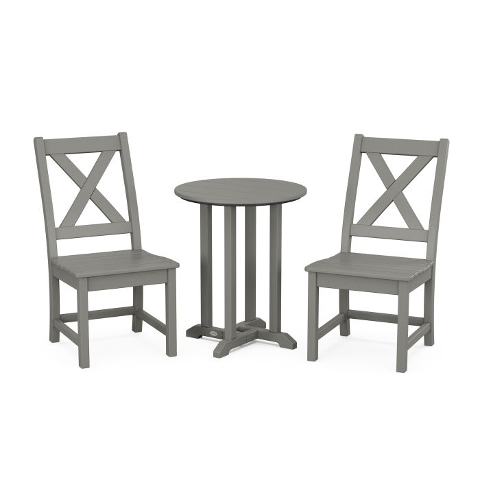 POLYWOOD Braxton Side Chair 3-Piece Round Dining Set