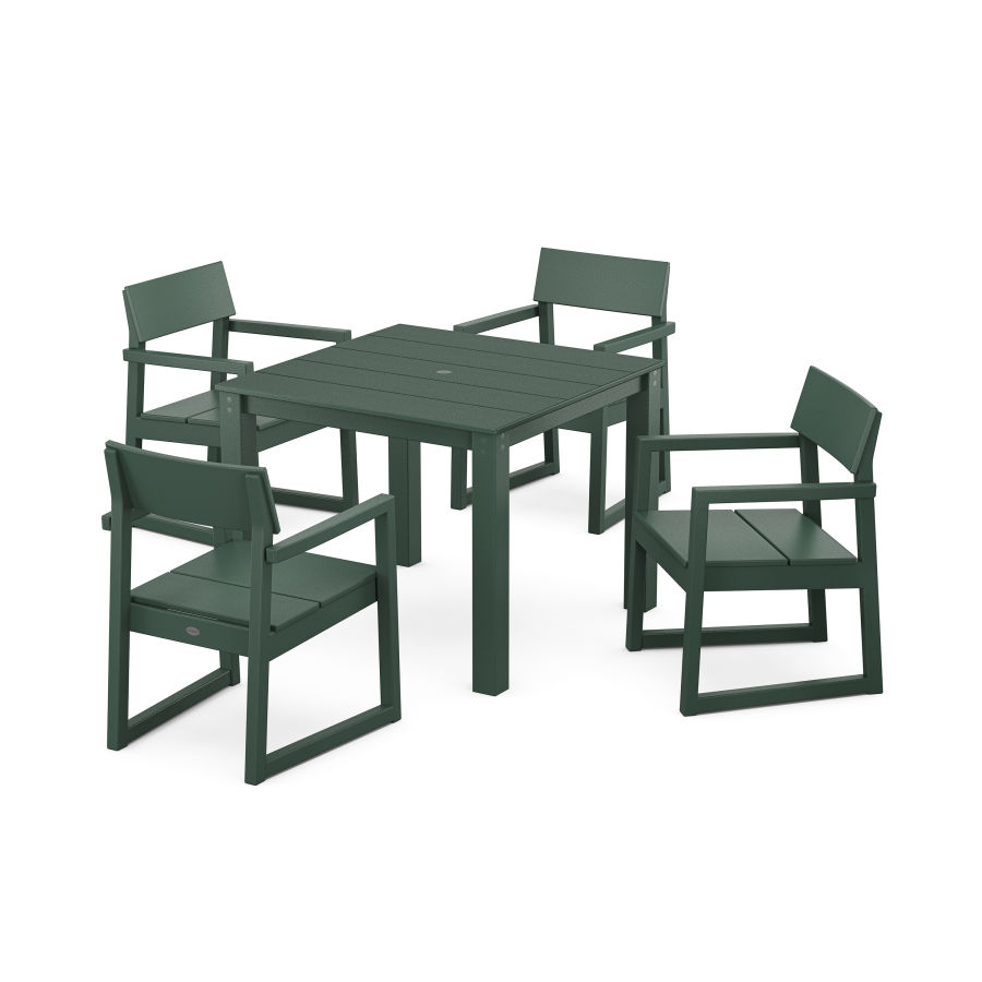POLYWOOD EDGE 5-Piece Parsons Dining Set in Green