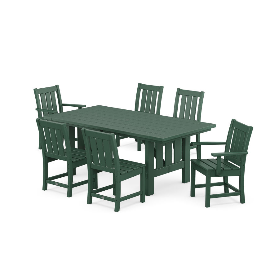 POLYWOOD Oxford 7-Piece Dining Set with Mission Table in Green