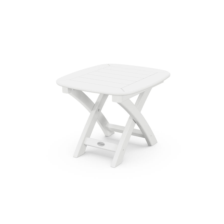 POLYWOOD Nautical 21" x 18" Side Table in White